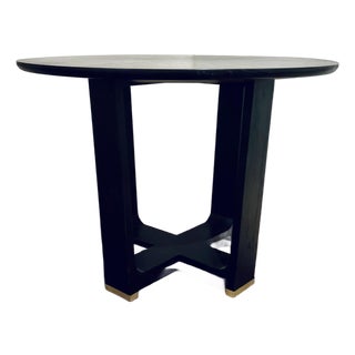 Currey & Company Modern Black Cerused Oak Finished Blake Dining Table For Sale