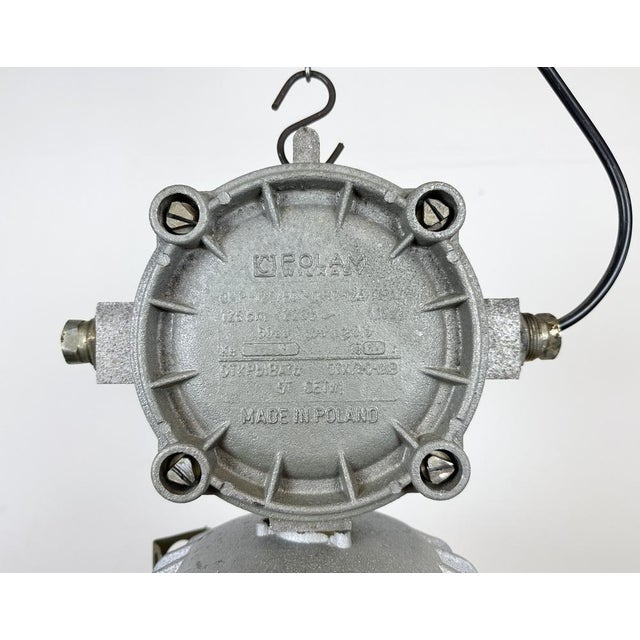 Industrial Large Industrial Cast Aluminium Cage Pendant Light, 1970s For Sale - Image 3 of 17