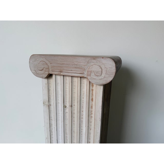 1980's Vintage Carved Wood Capital Column Design Pedestal For Sale - Image 10 of 12