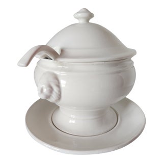 California Pottery Lion Head Soup Tureen 1950's For Sale