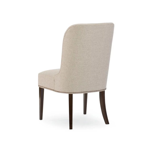 Contemporary Beige Upholstered Dining Chairs - a Pair For Sale - Image 4 of 6