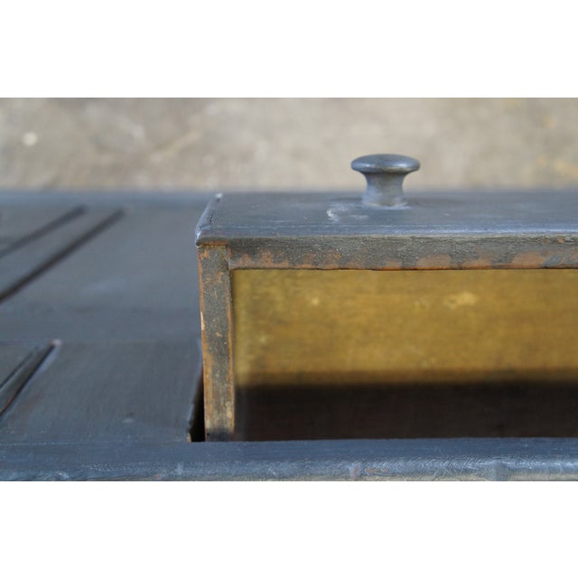 Primitive Antique Country Farmhouse Painted Oak Welsh Dresser Cupboard Hutch For Sale - Image 4 of 12