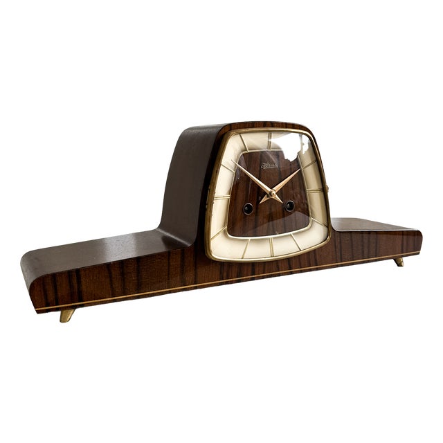 Mid-Century Modern Sculptural Mantel Clock from Hermle, 1960s For Sale