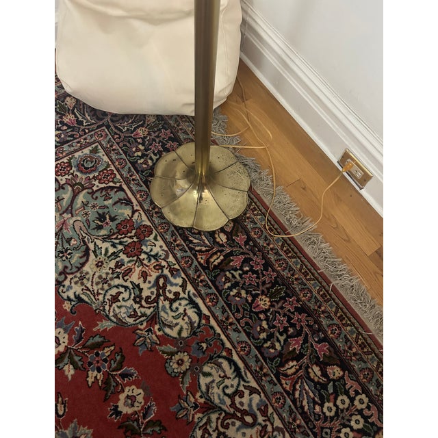 Vintage Stiffel Brass Tulip Torchiere Floor Lamp Original For Sale - Image 9 of 10