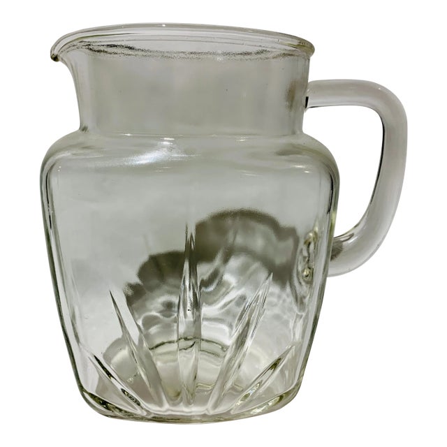 Vintage Federal Star Pattern Glass Barware Pitcher For Sale