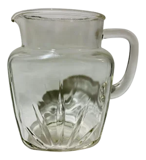 Vintage Federal Star Pattern Glass Barware Pitcher