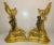 Pair 1800's 2 Tone Ornate Dore Bronze Figural Andirons Chenets Fireplace Fender For Sale - Image 4 of 17