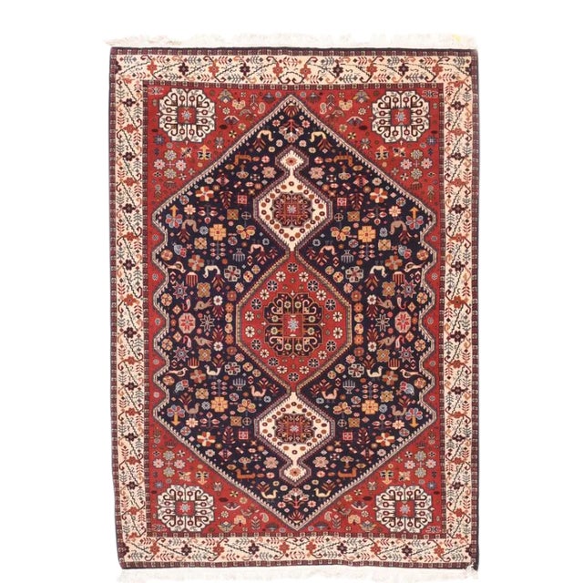 1930s Semi Handmade Kashkul Persian Rug- 5′3″ × 7′2″ For Sale