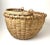 Farmhouse Antique Large Woven Oak Splint Swing Handle Field Basket For Sale - Image 3 of 8