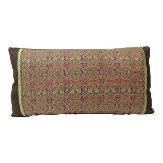 Brocade with Circular Design of Tigers and Phoenixes Lumbar Decorative Pillow For Sale