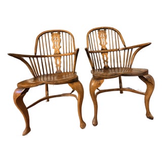English Windsor High-Back Armchairs For Sale