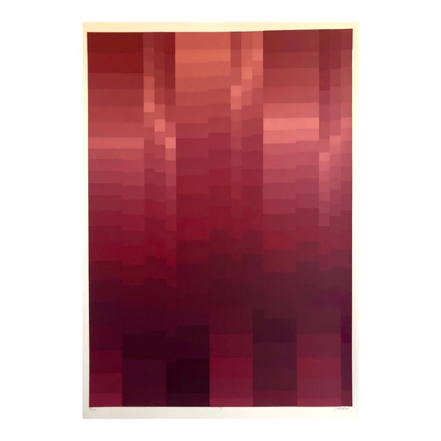 Jakob Weder, Swiss Artist Large Color Symphony Silkscreen Serigraph Print Kinetic Op Art, 20th C. For Sale