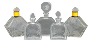 French Etched Glass Perfume Bottles, 5
