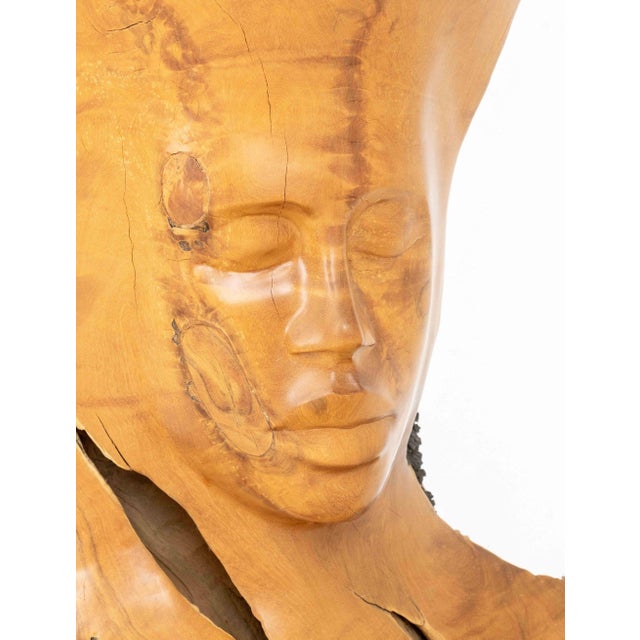 Brown Dale Zarrella Portrait Driftwood Sculpture, 1996 For Sale - Image 8 of 18