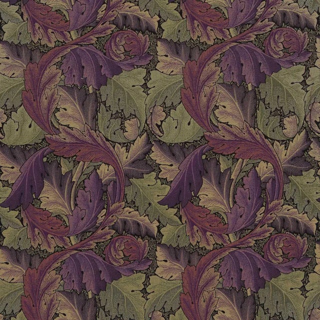 Morris & Co Acanthus Tapestry Fabric in Grape/Heather For Sale