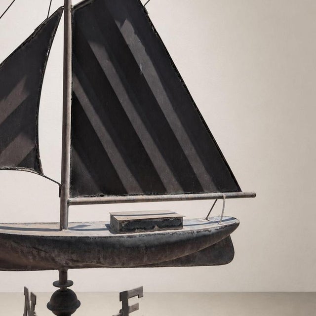 20th Century Three-Dimensional Copper Weathervane with Sailing Boat For Sale - Image 3 of 9