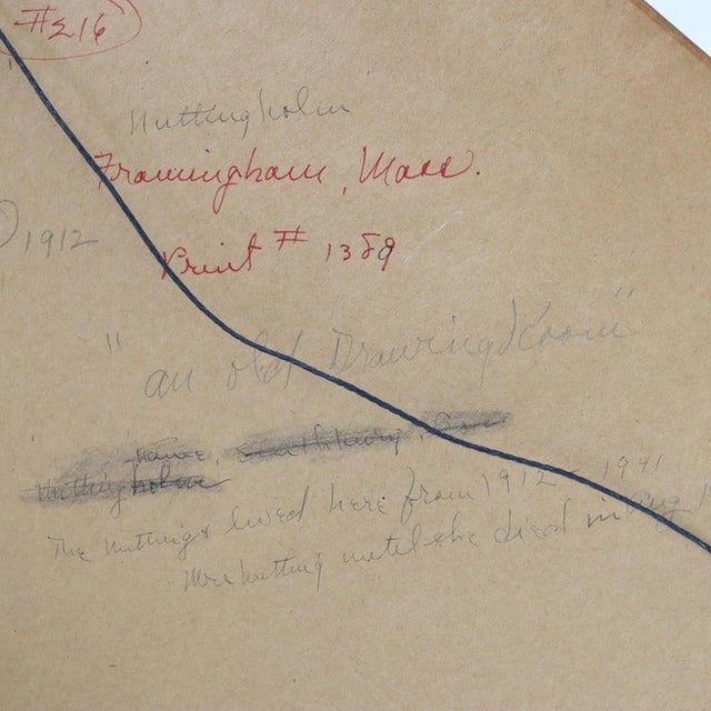 Antique Wallace Nutting Print “The Spinnet Corner”, Signed & Framed, C1900 For Sale - Image 9 of 12