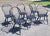 Vintage Set 6 Rustic Black Painted Windsor Chairs For Sale - Image 4 of 13