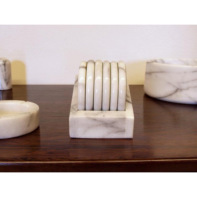 Vintage Italian Carrare Marble Set, 1970s For Sale - Image 12 of 18