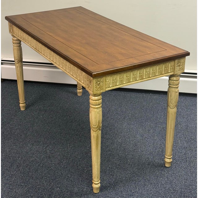 French French Louis XVI / Gustavian Inspired Painted Writing Desk For Sale - Image 3 of 11