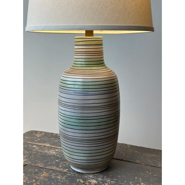 1960s Vintage Large-Scale Glazed Ceramic Bottle Lamp Attributed to Lee Rosen for Design Technics, Circa Mid-20th Century For Sale - Image 5 of 15