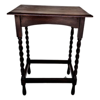 Antique Barley Twist Side Table For Sale