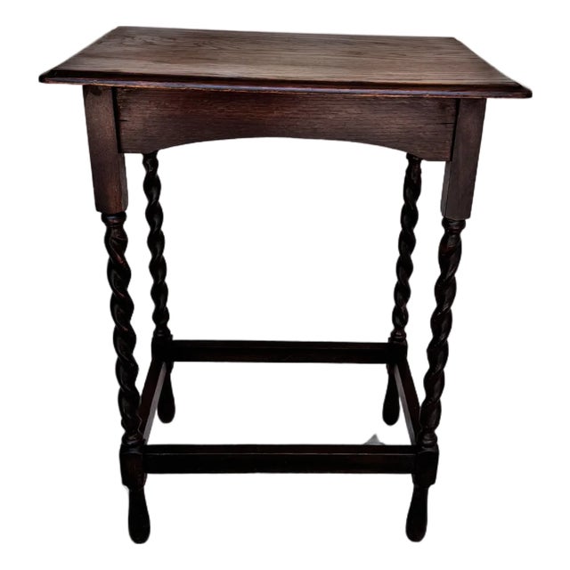 Antique Barley Twist Side Table For Sale