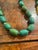 Stunning turquoise jade and glass necklace. 26”