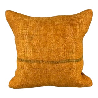 20 x 20 Hemp Pillow Turkish Cushion Natural Orange Pillow Cushion Cover For Sale