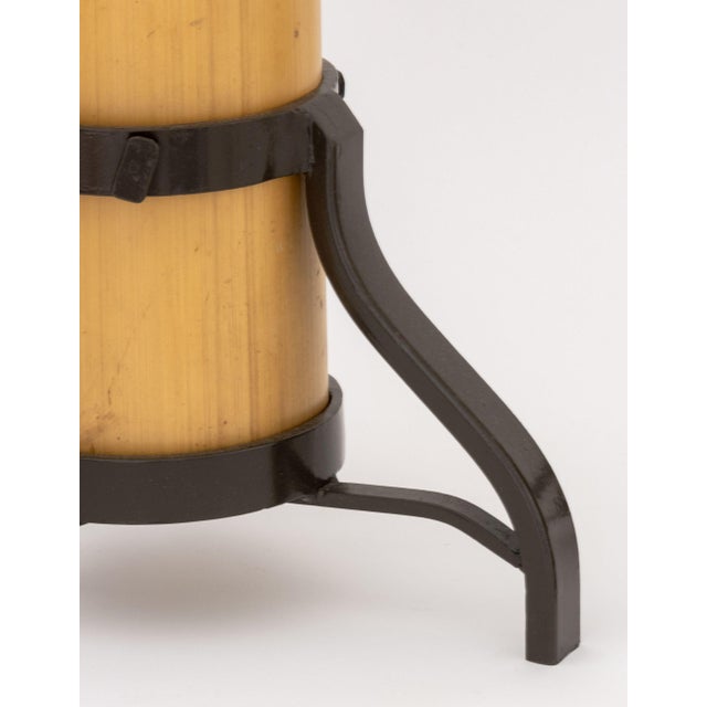 Tan Pair of Modern Bamboo Stalk Floor Lamps For Sale - Image 8 of 8