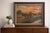 Vintage mid-20th century oil painting titled “Homeward Bound,” depicting a pastoral countryside scene with a farmer...