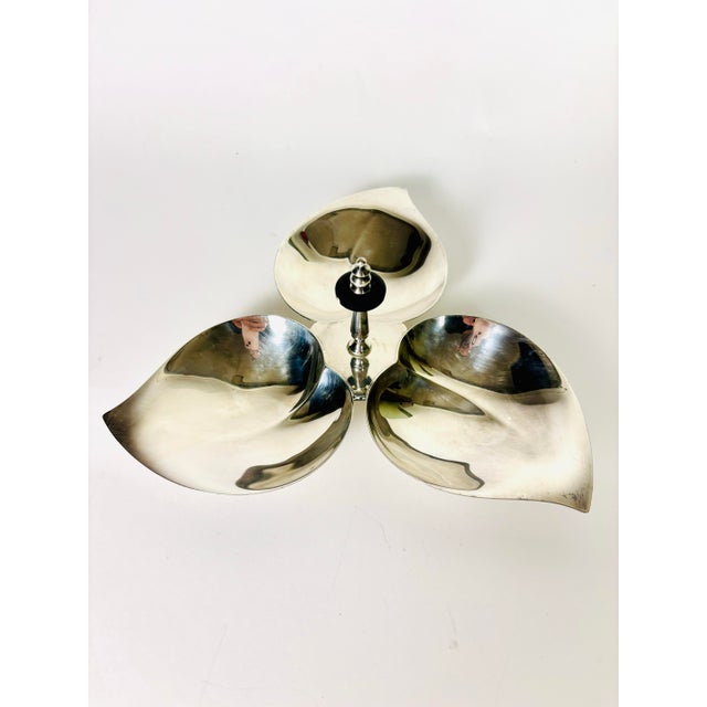 F.B. Rogers Silver Co. Early 20th Century F. B. Rogers Silver Co. Silver-Plated Three-Leaf Candy Dish / Nut Server For Sale - Image 4 of 12