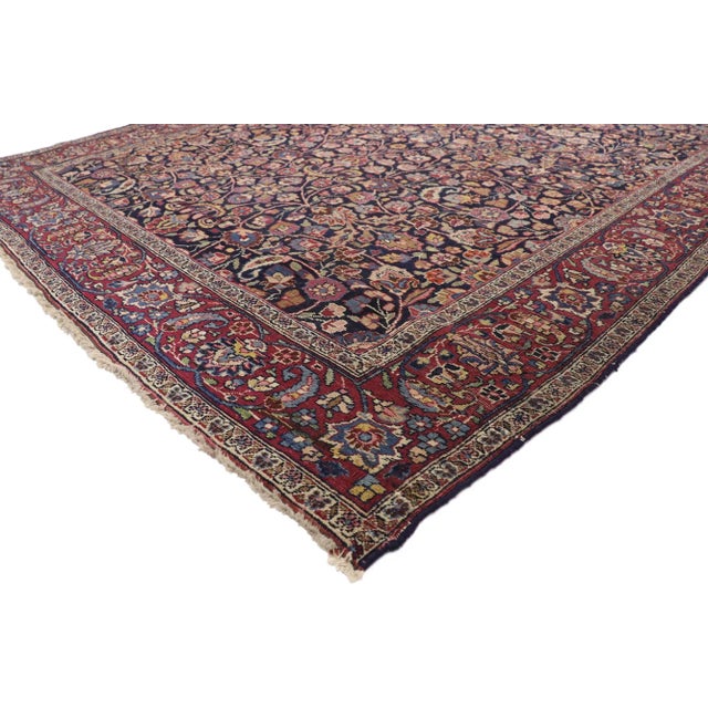 74288 Extra-Long Antique Persian Mashhad Runner, 05'07 x 21'04. Rich in color, texture and beguiling ambiance, this hand...