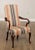 High Quality American Made Solid Mahogany Frame Armchair with Striped Upholstery