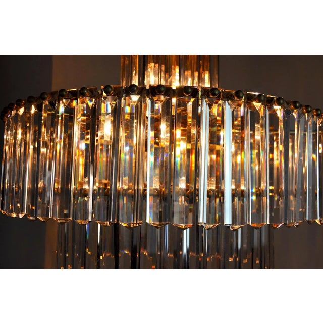 Glass German 3 Tiers Chandelier from Kinkeldey, 1970 For Sale - Image 7 of 9