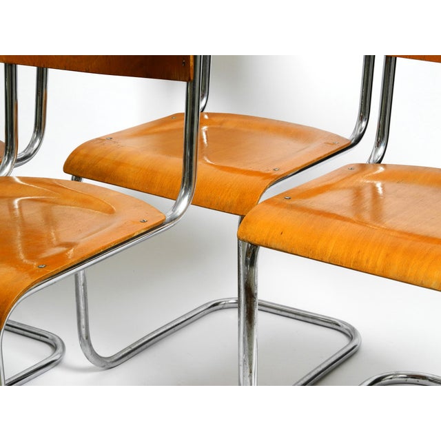 Metal Bauhaus Tubular Steel Chairs by Mart Stam for Robert Slezak Czech, 1930s, Set of 4 For Sale - Image 7 of 18