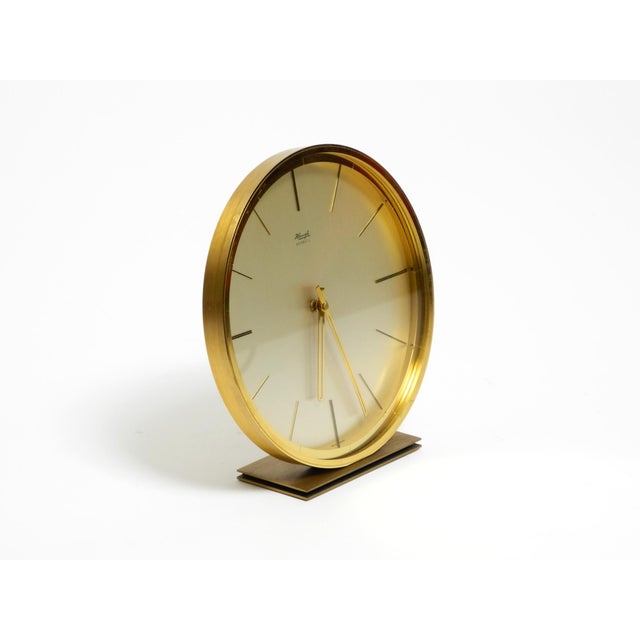 Mid-Century Modern Vintage Brass Table Clock by Kienzle, 1960s For Sale - Image 3 of 15