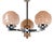 Art Deco Bakelite, Chrome & Pink Glass 3-Arm Chandelier, 1930s For Sale