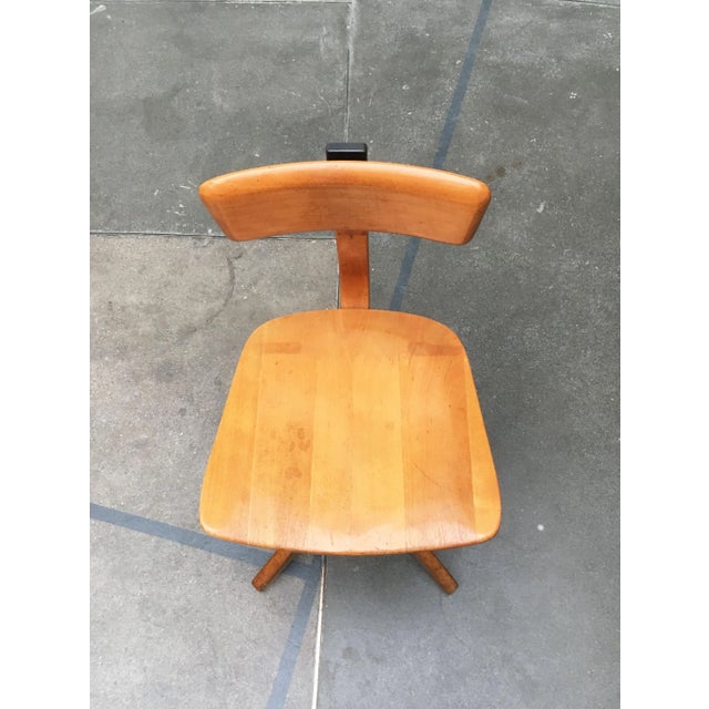 Mid-Century German Wooden Swivel Chair from Sedus For Sale - Image 14 of 18