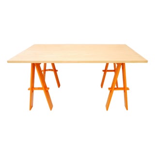 Dining Table on Folding Trestles by De Pas, D Urbino & Lomazzi for Acerbis, Italy, 1968 For Sale