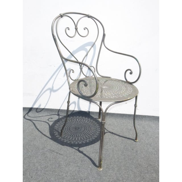 Vintage Wrought Iron Bistro Armchairs A Pair Chairish