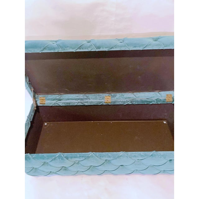 Tufted Hunter Green Rectangular Ottoman For Sale - Image 9 of 10