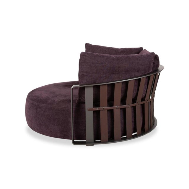 Scarlett Fabric Two-Seater Sofa in Lilac, Aubergine, and Violet with Casters by Poltrona Frau For Sale - Image 16 of 18
