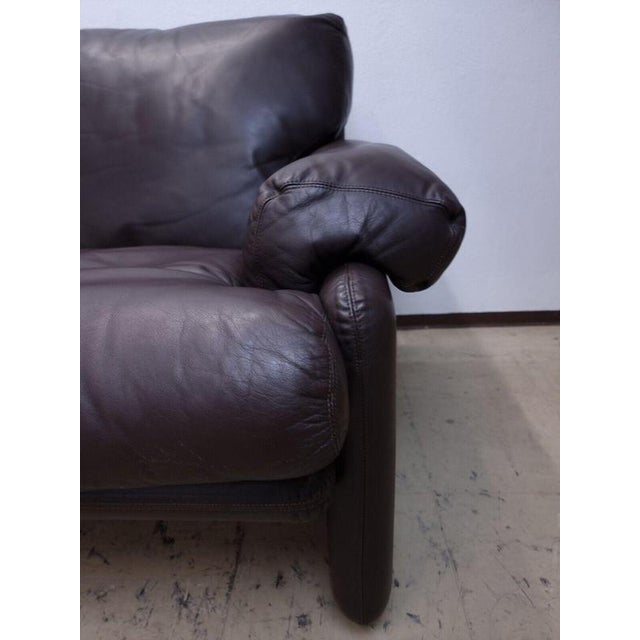 Black Vintage Leather Coronado Two-Seater Couch from B&B Italia For Sale - Image 8 of 13