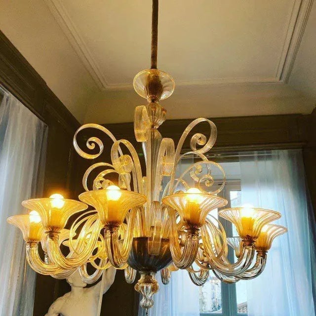 Murano Glass Chandelier For Sale - Image 8 of 10