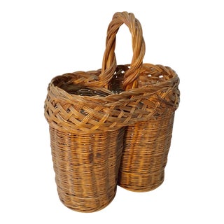 Late 20th Century French Wine/Bottle Picnic Basket For Sale
