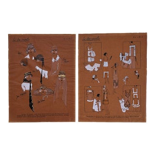 1920s French Art Deco Hand-Colored Pochoir Fashion Plates — Les Idées Nouvelles, Pair For Sale