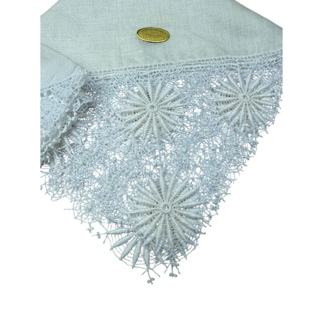 Austrian Lace and Linen Handkerchief-a Pair For Sale - Image 4 of 11