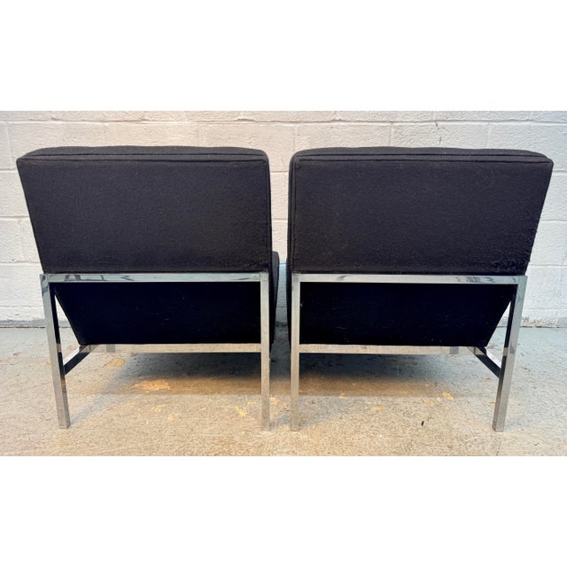 Textile Mid-Century 'Model 51' Armless Slipper Lounge Chairs Attributed to Florence Knoll For Sale - Image 7 of 15