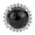 11.55 Carat Black Star & Zircon Halo Statement Ring in 925 Silver, Size 8 For Sale